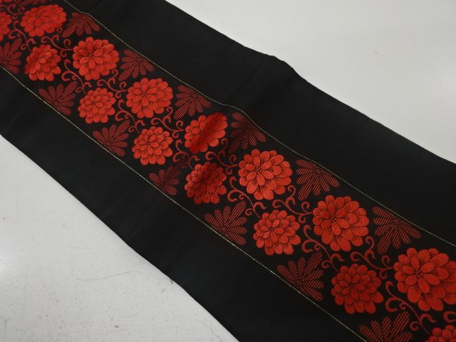 JAPANESEKIMONO / ANTIQUE CHRYSANTHEMUM ARABESQUE PATTERN WOVEN NAGOYA